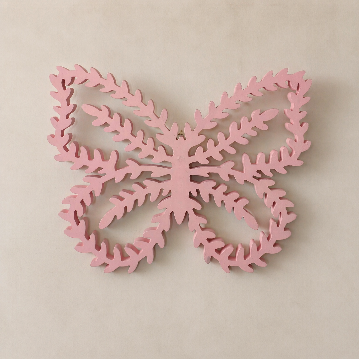 Pink Wooden Butterfly