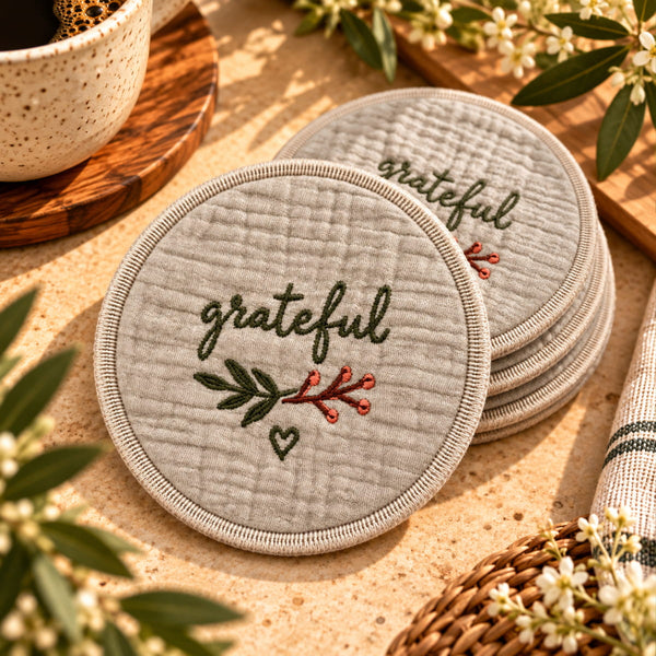 Grateful Floral Coasters - Set of 5