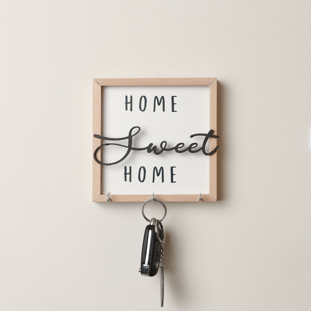 Home Sweet Home Wooden Key Holder – Entryway Wall Decor