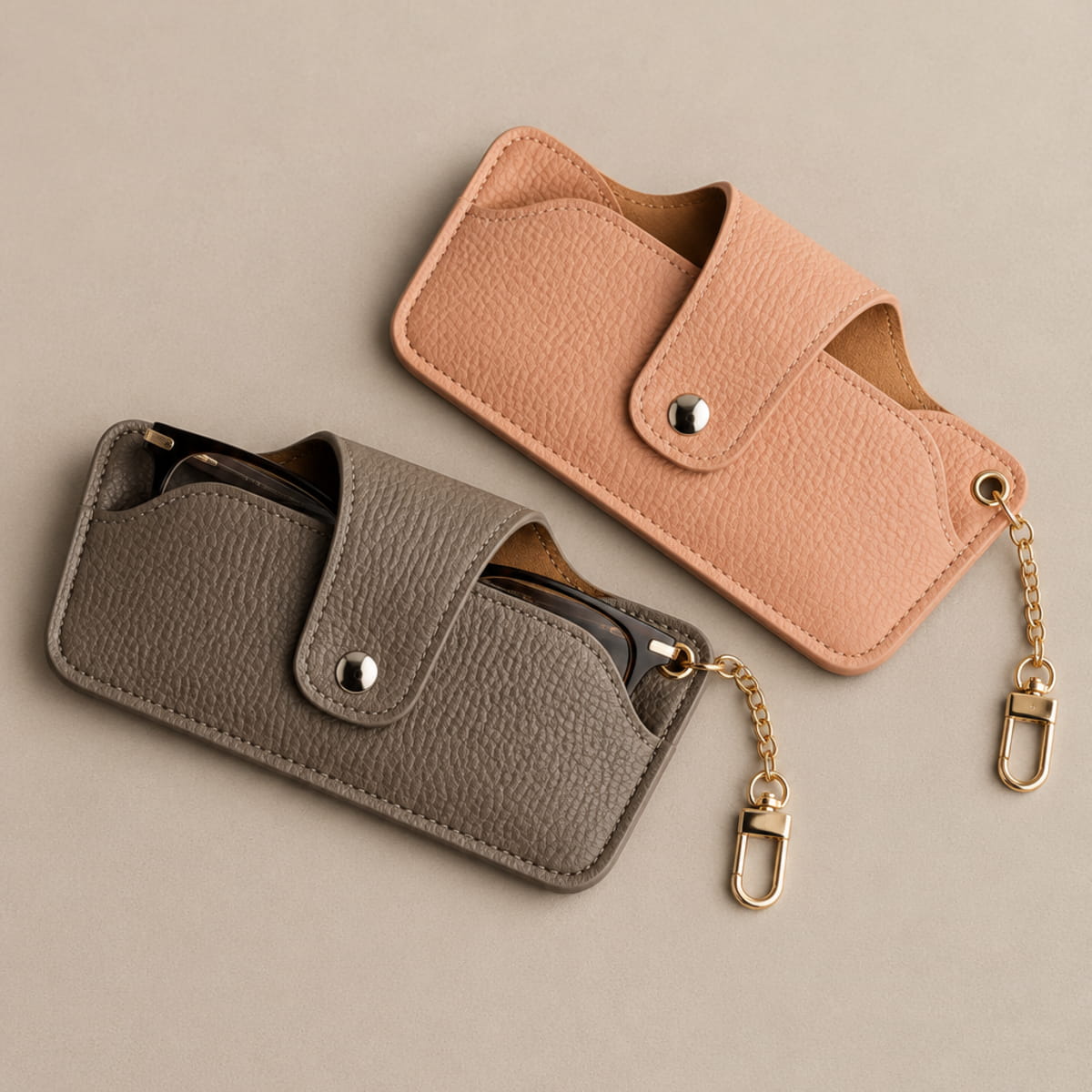 Everyday Leather Eyeglasses Holder with Keychain