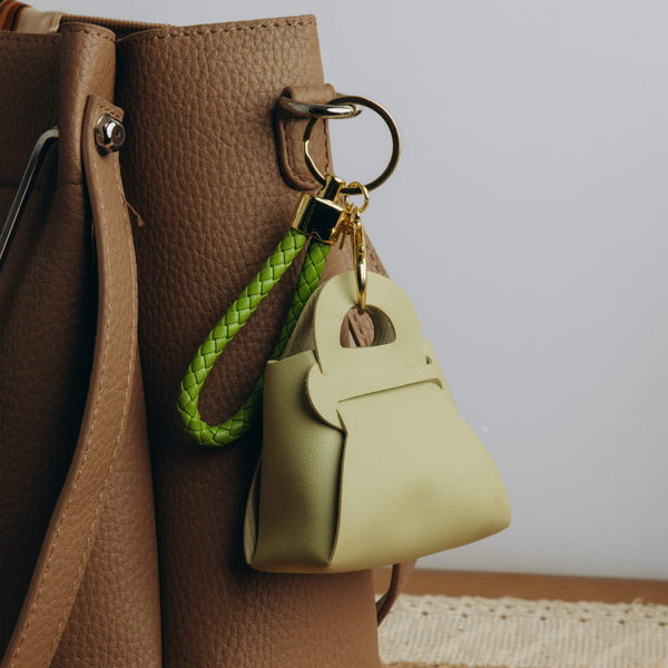 Mini Handbag AirPods Case Cover with Braided Strap - Light Green