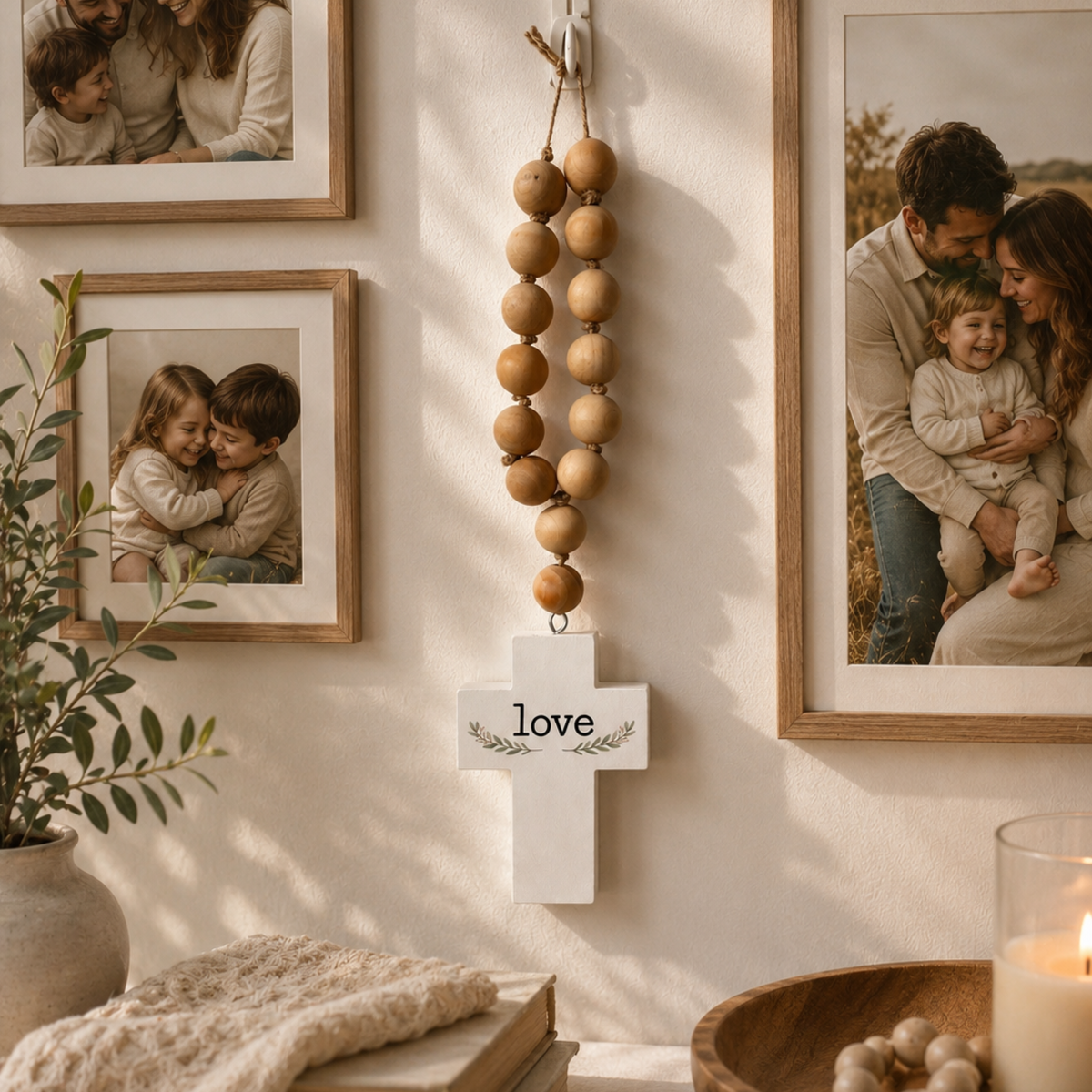 Love Wooden Cross Wall Hanging