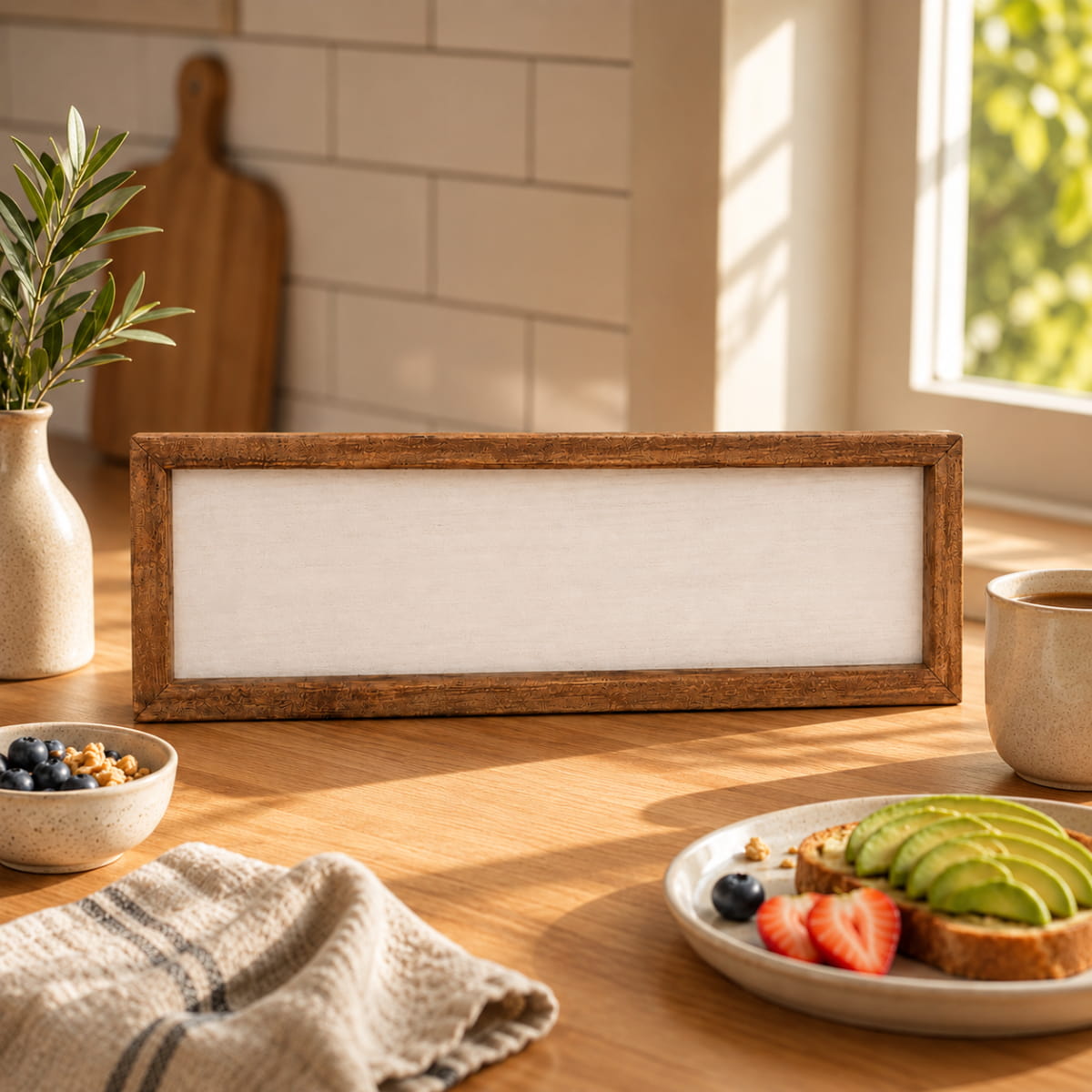 Personalized Wooden Rectangle Frame - 15 × 44 cm