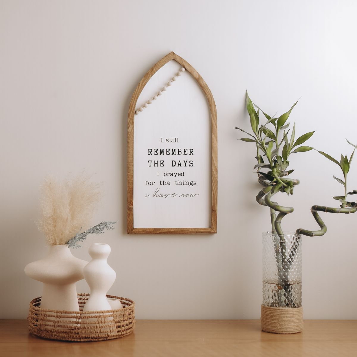 Remember Boho Wood Decor - Inspirational Wooden Wall Frame