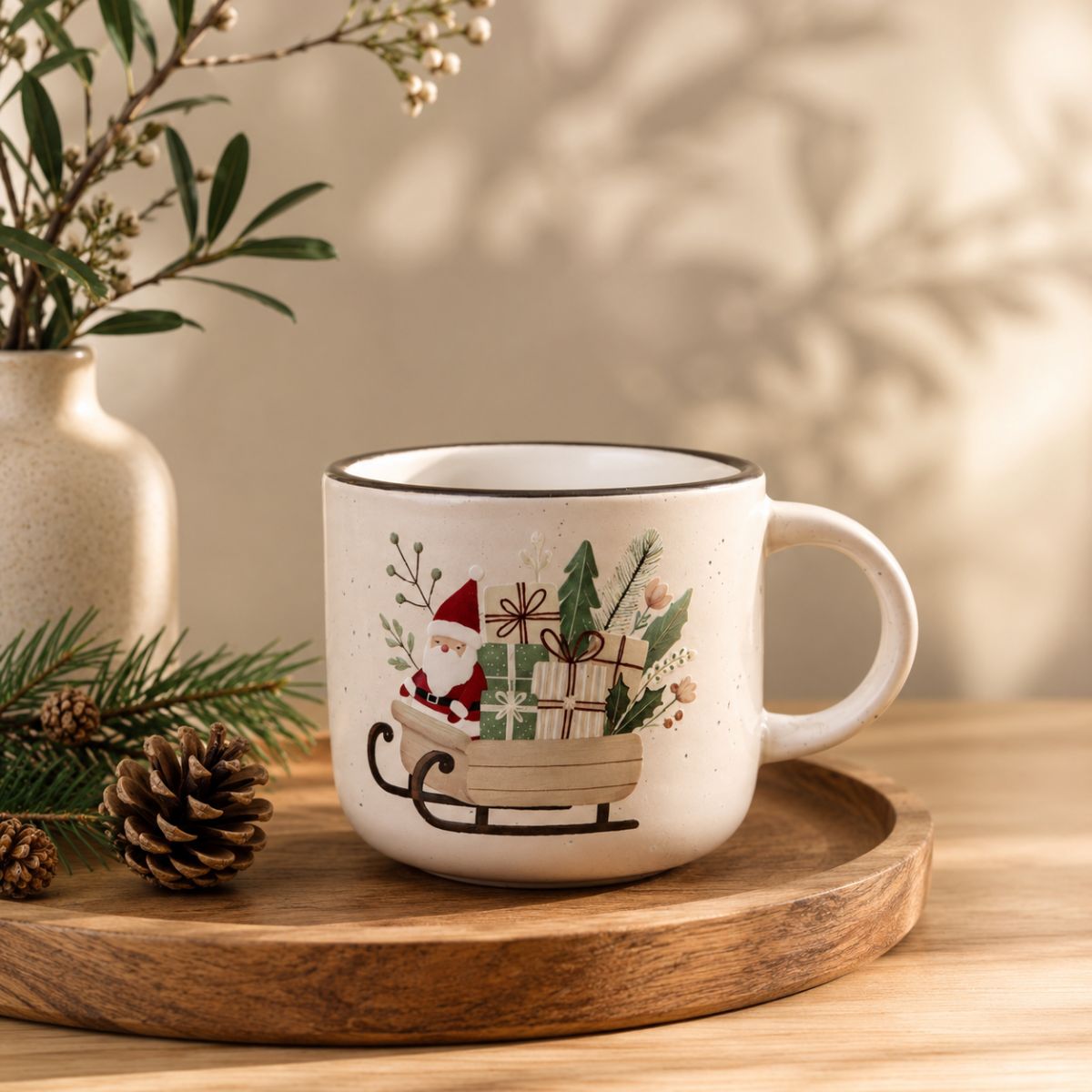 Santa Sleigh Christmas Mug