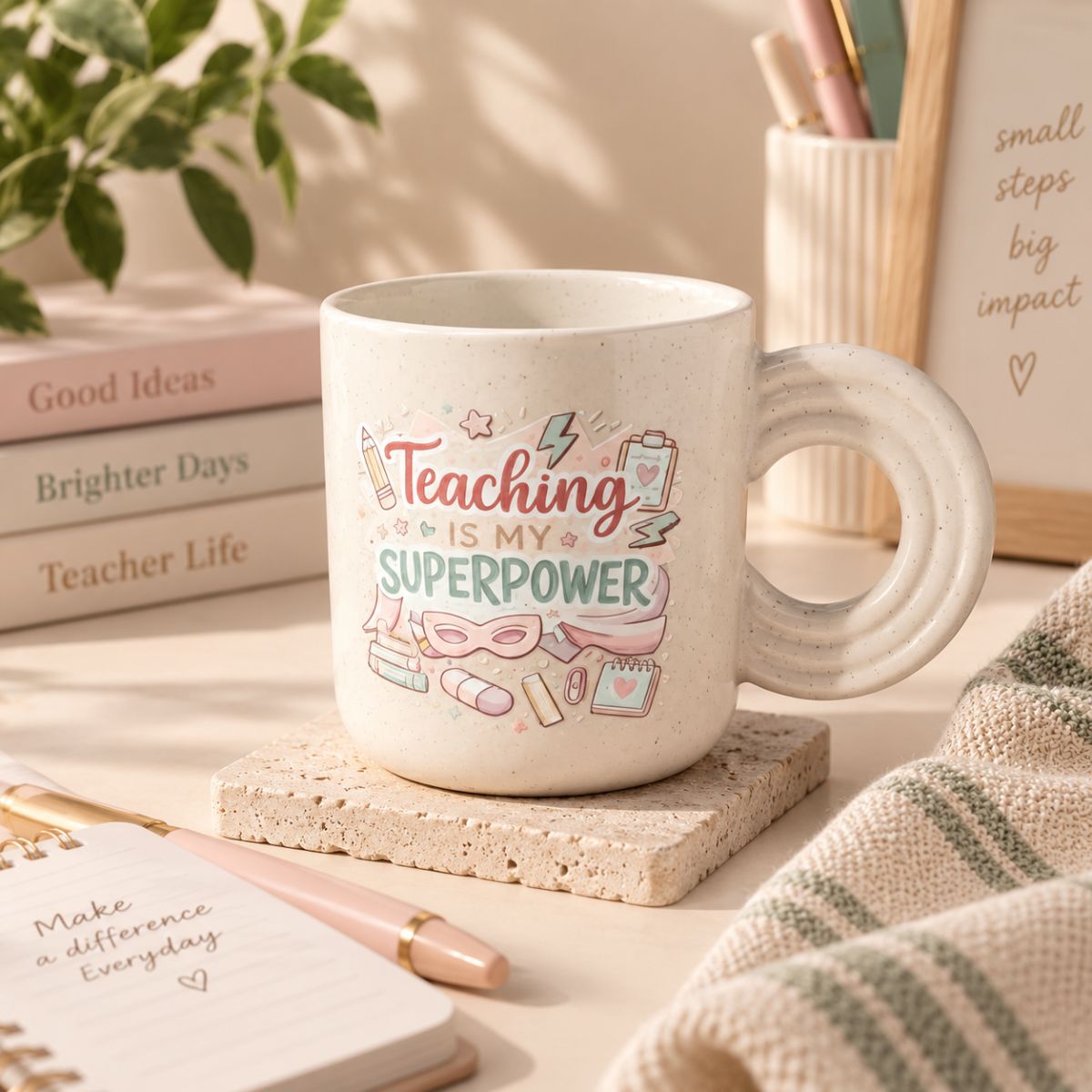 Teaching Is My Superpower - Spiral Handle Mug